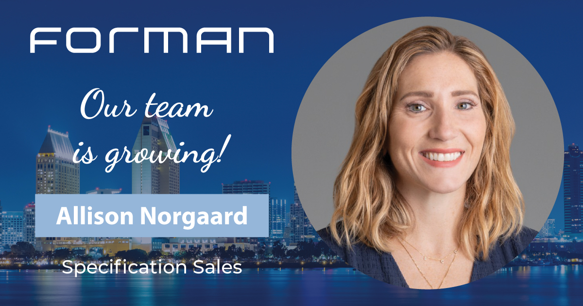 Forman Hires Allison Norgaard for Specification Sales